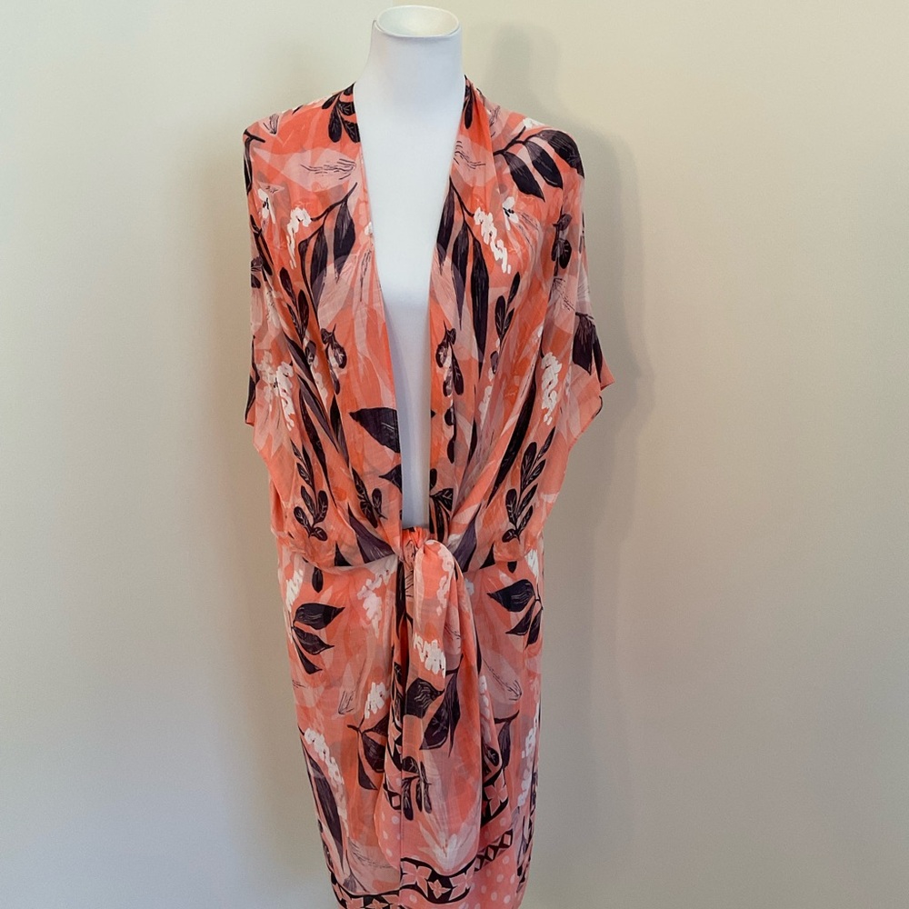 NWT RACHEL Rachel Roy Floral Kimono Swimsuit Cover Up - Picture 4 of 8